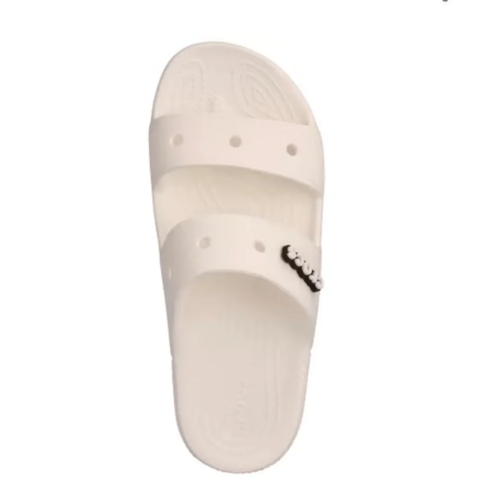 Crocs Classic White Double Strap Comfort Slides Sandals Women Size 9 Men 7